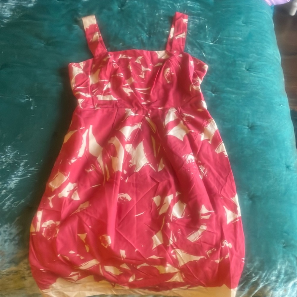 Pink and white banana republic dress